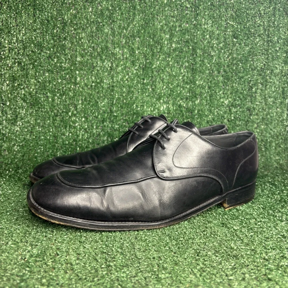 Bally Oronis Leather Lace Up Apron Toe Classic Oxford Dress Shoes Black Mens 12D